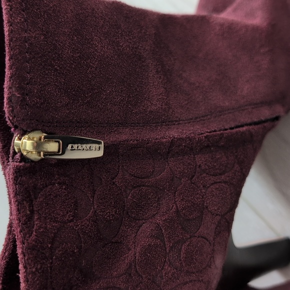 Coach Plum Suede Ankle Boots - Picture 4 of 7